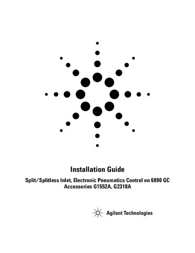 Agilent 6890 Accessories-Installation Guides (G1544-90307 S/SL) - cover page