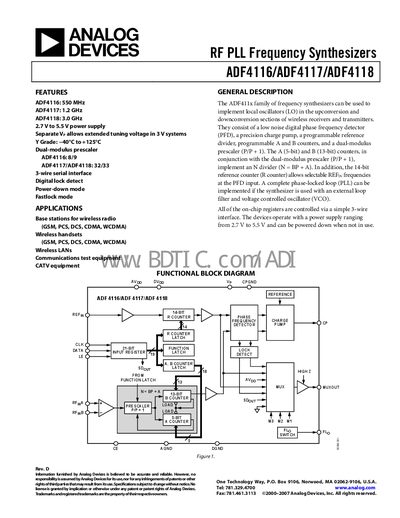 Analog Devices ADF4118 Handbook - cover page