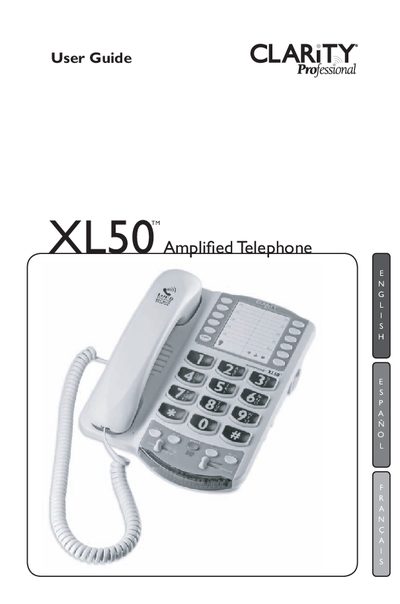 Clarity XL50 User Manual - cover page