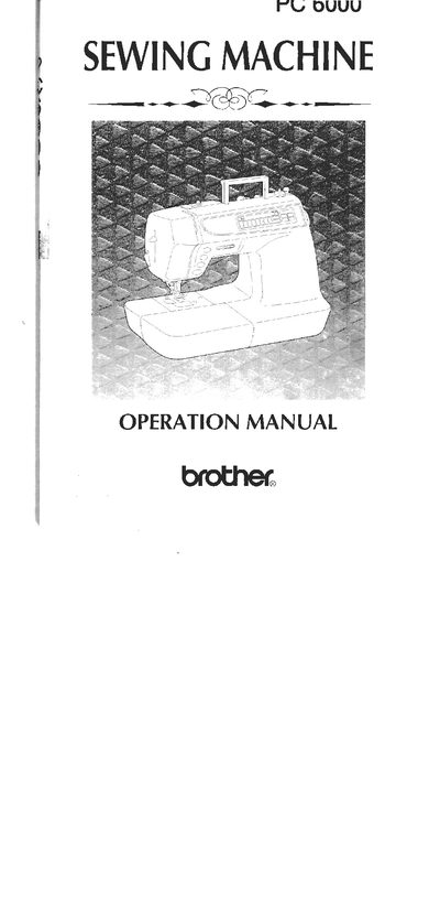 Brother Computerized Sewing Machine Operation Manual - cover page