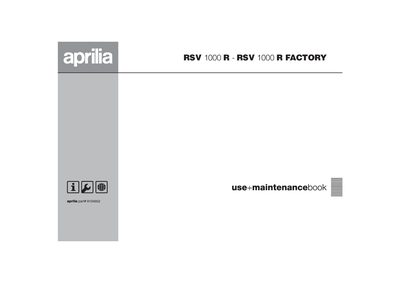 Aprilia RSV 1000 RR/R Factory Factory Maintenance Manual - cover page