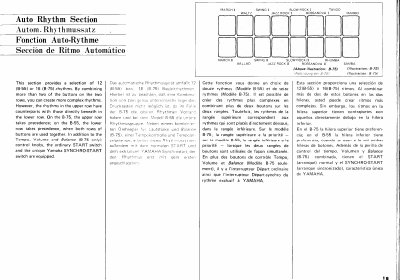 Yamaha B-75 Auto Rhythm Section Manual