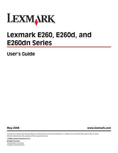 Lexmark E260, E260d, E260dn Series User's Guide