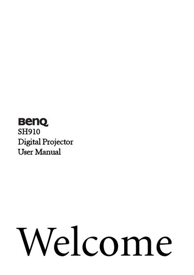 BenQ SH910 Digital Projector User Manual - cover page