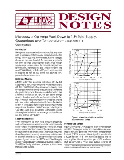 Linear Technology LT6000 Family Design Note DN414F