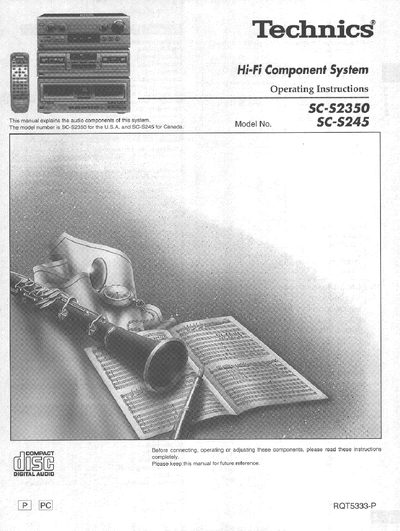 Technics SC-S2350/S2450 Hi-Fi System Operating Instructions - cover page