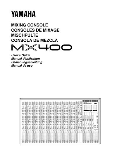 Yamaha MX400 Mixing Console User's Guide - cover page