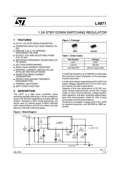 STMicroelectronics L4971 Datasheet - cover page
