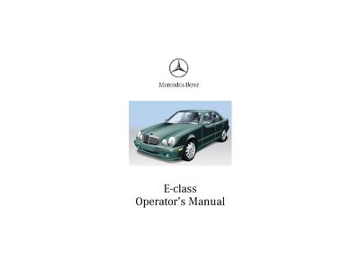 Mercedes-Benz E-class Operator's Manual - cover page