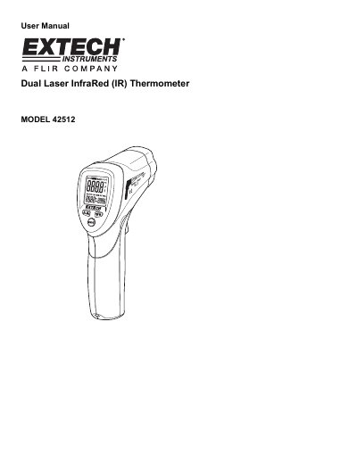 Extech Model 42512 Dual Laser Infrared Thermometer User Manual - cover page