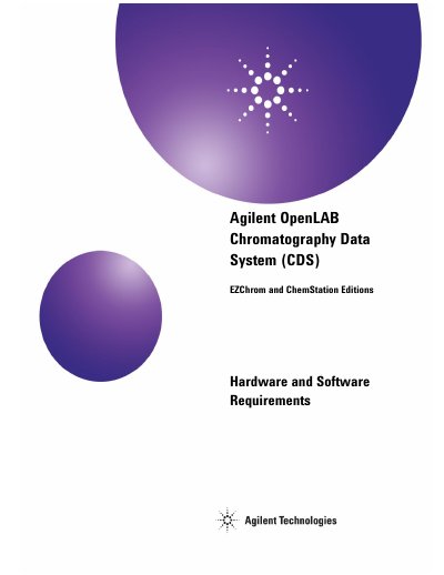 Agilent OpenLAB CDS EZChrom and ChemStation Editions Hardware and Software Requirements Guide - cover page