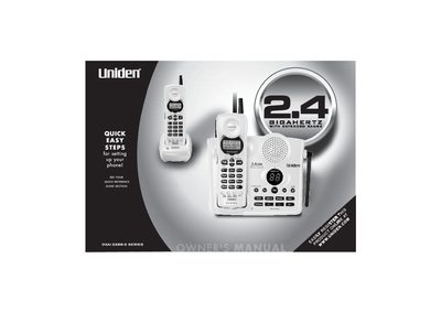 Uniden DXAI3288-2 Series Cordless Telephone User Manual - cover page