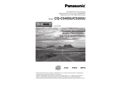 Panasonic CQ-C5405U/C5305U CD Player/Receiver User Manual - cover page