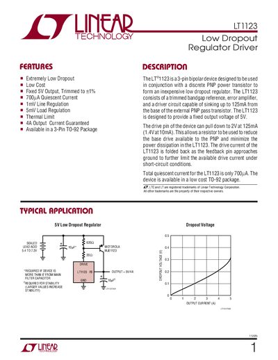 Linear Technology LT1123 Datasheet - cover page