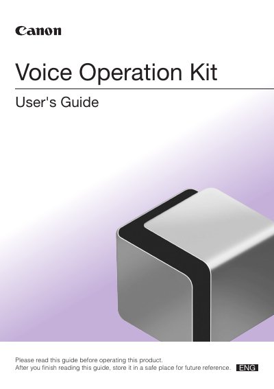 Canon Voice Operation Kit User Manual - cover page