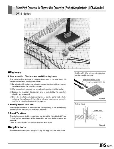 HRS DF1B Series 2.5mm Pitch Connector Product Catalog - cover page