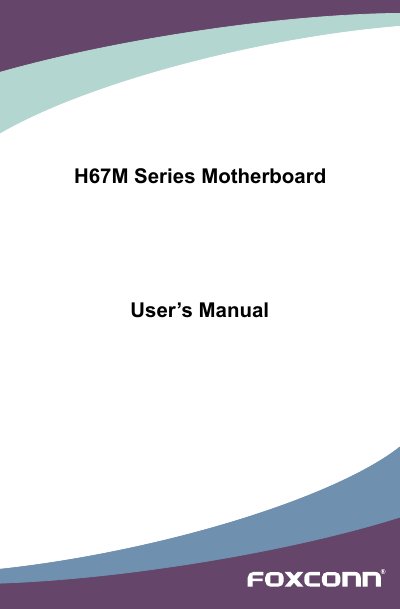 Foxconn H67M Series Motherboard User Manual - cover page