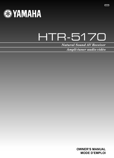 Yamaha HTR-5170 AV Receiver Owner's Manual - cover page