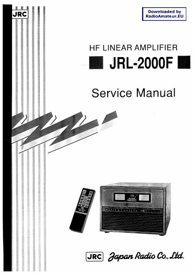 JRC JRL-2000F HF Linear Amplifier Service Manual - cover page