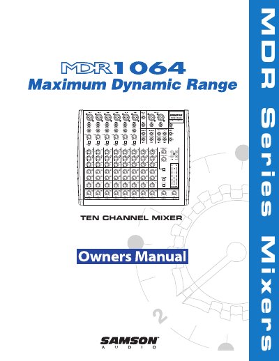 Samson MDR1064 Mixer User Manual
