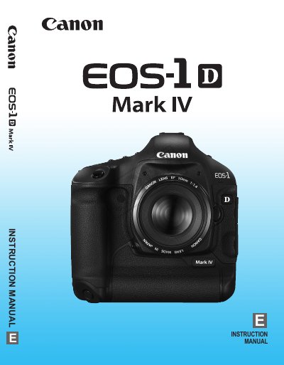 Canon EOS-1D Mark IV Instruction Manual - cover page