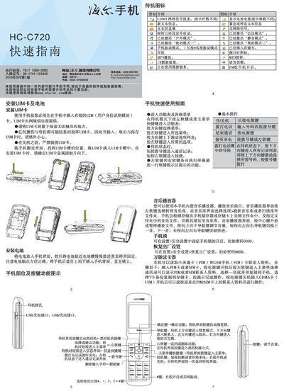 Haier HC-C720 Phone Quick Start Guide - cover page