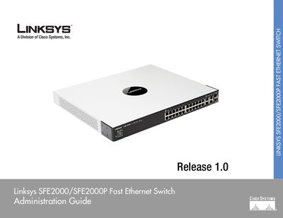 Linksys SFE2000/SFE2000P Fast Ethernet Switch Administration Guide - cover page
