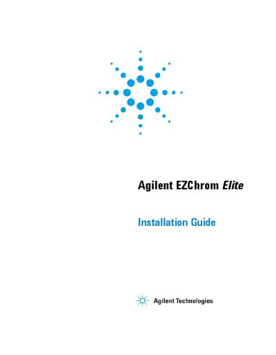 Agilent EZChrom Elite Installation Guide - cover page