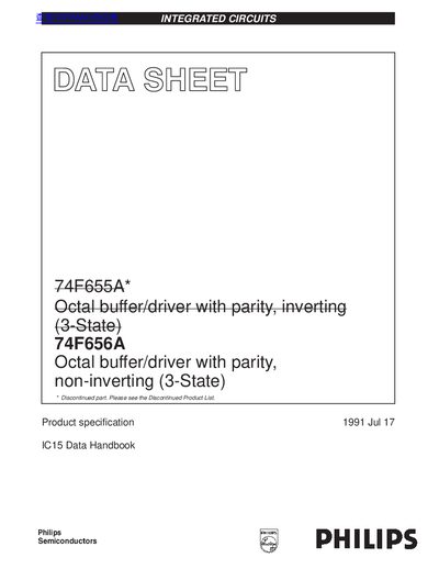 Philips 74F656A Octal Buffer Driver Datasheet - cover page