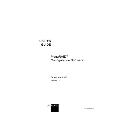 LSI Logic MegaRAID Configuration Software User's Guide - cover page