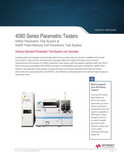 Keysight 4080 Series Parametric Test System Product Leaflet - cover page