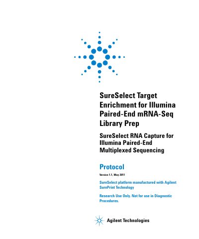 Agilent SureSelect Target Enrichment for Illumina Paired-End mRNA-Seq Library Prep Protocol - cover page
