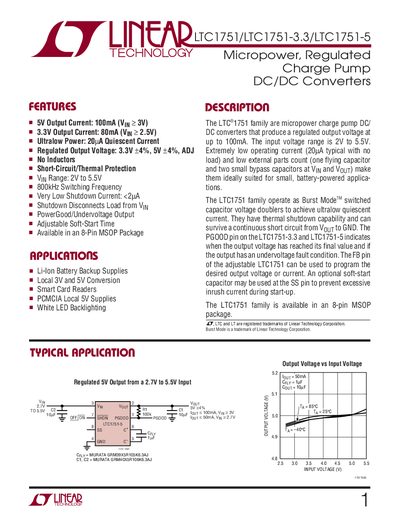 Linear Technology LTC1751/LTC1751-3.3/LTC1751-5 Datasheet - cover page