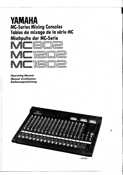 YAMAHA MC802/1202/1602 Manual - cover page