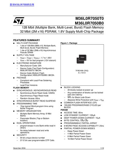 ST M36L0R7050T0 M36L0R7050B0 handbook - cover page
