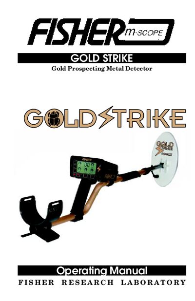 Fisher Gold Strike Metal Detector Operating Manual - cover page
