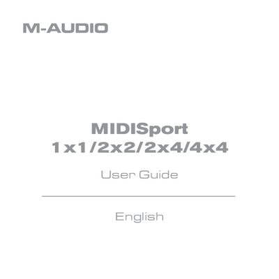 M-Audio MIDISPORT 1x1/2x2/2x4/4x4 User Guide - cover page