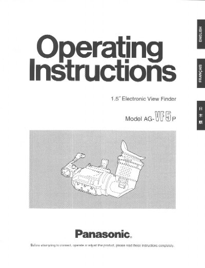 Panasonic AGVF5 Manual - cover page