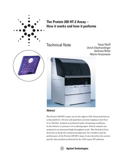 Agilent 5100 Protein 200 HT-2 Assay Technical Note - cover page