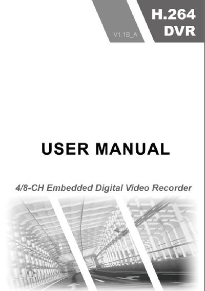 4/8-channel H.264 DVR User Manual - cover page