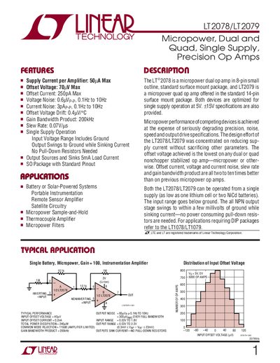 Linear Technology LT2078/LT2079 Datasheet - cover page