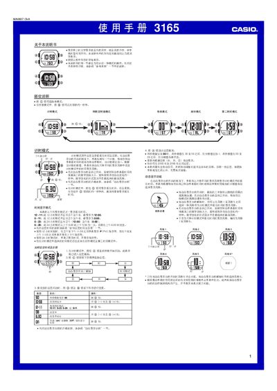 Casio 3165 User Manual - cover page