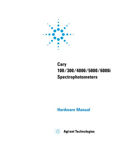 Agilent Cary 100/300/4000/5000/6000i Hardware Manual - cover page