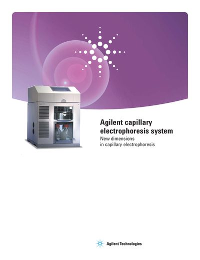 Agilent Capillary Electrophoresis System Product Leaflet - cover page
