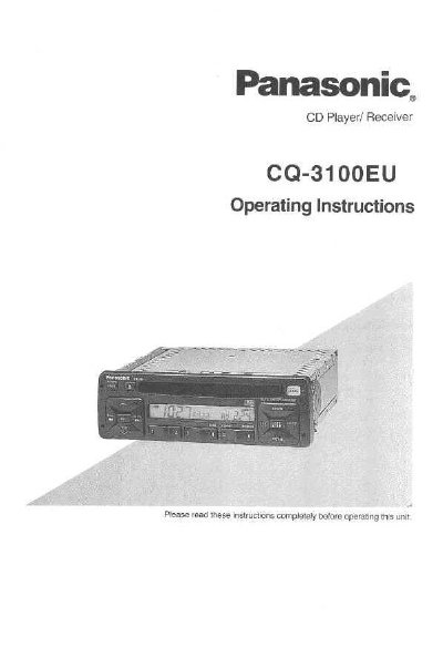 Panasonic CQ-3100EU CD Player/Receiver Operating Instructions - cover page