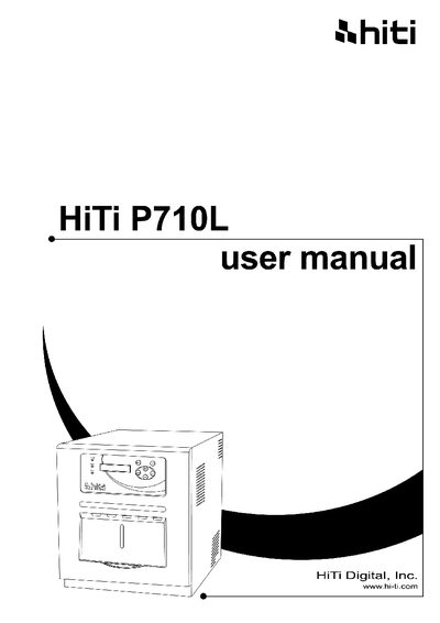 HiTi P710L Printer User Manual - cover page