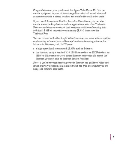 Apple VideoPhone Kit Installation Manual - cover page