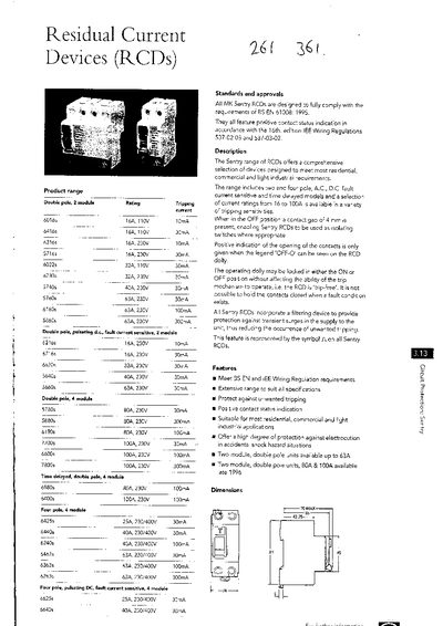 MK Sentry Residual Current Devices (RCDs) Product Leaflet - cover page