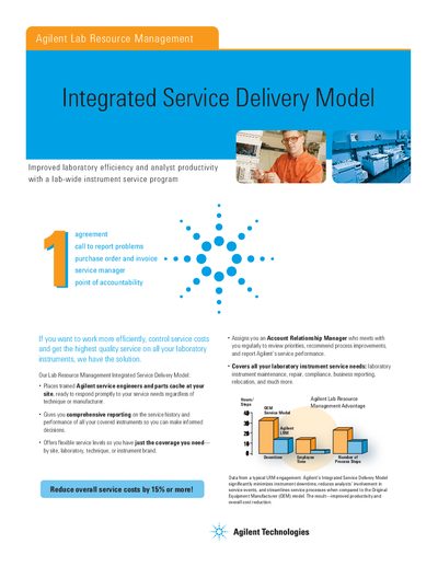 Agilent Lab Resource Management Integrated Service Delivery Model - cover page