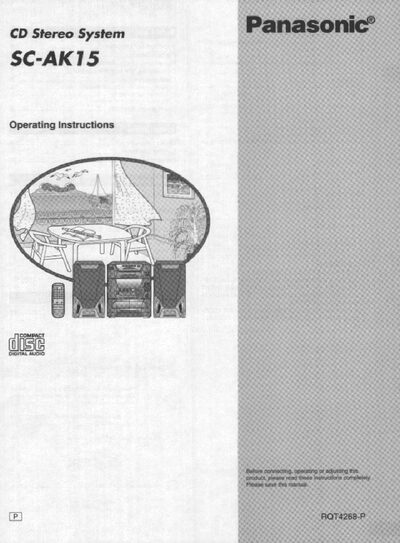 Panasonic SC-AK15 CD Stereo System Operating Instructions - cover page